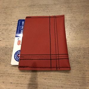 New gorgeous rustic handmade Red ID Card Holder